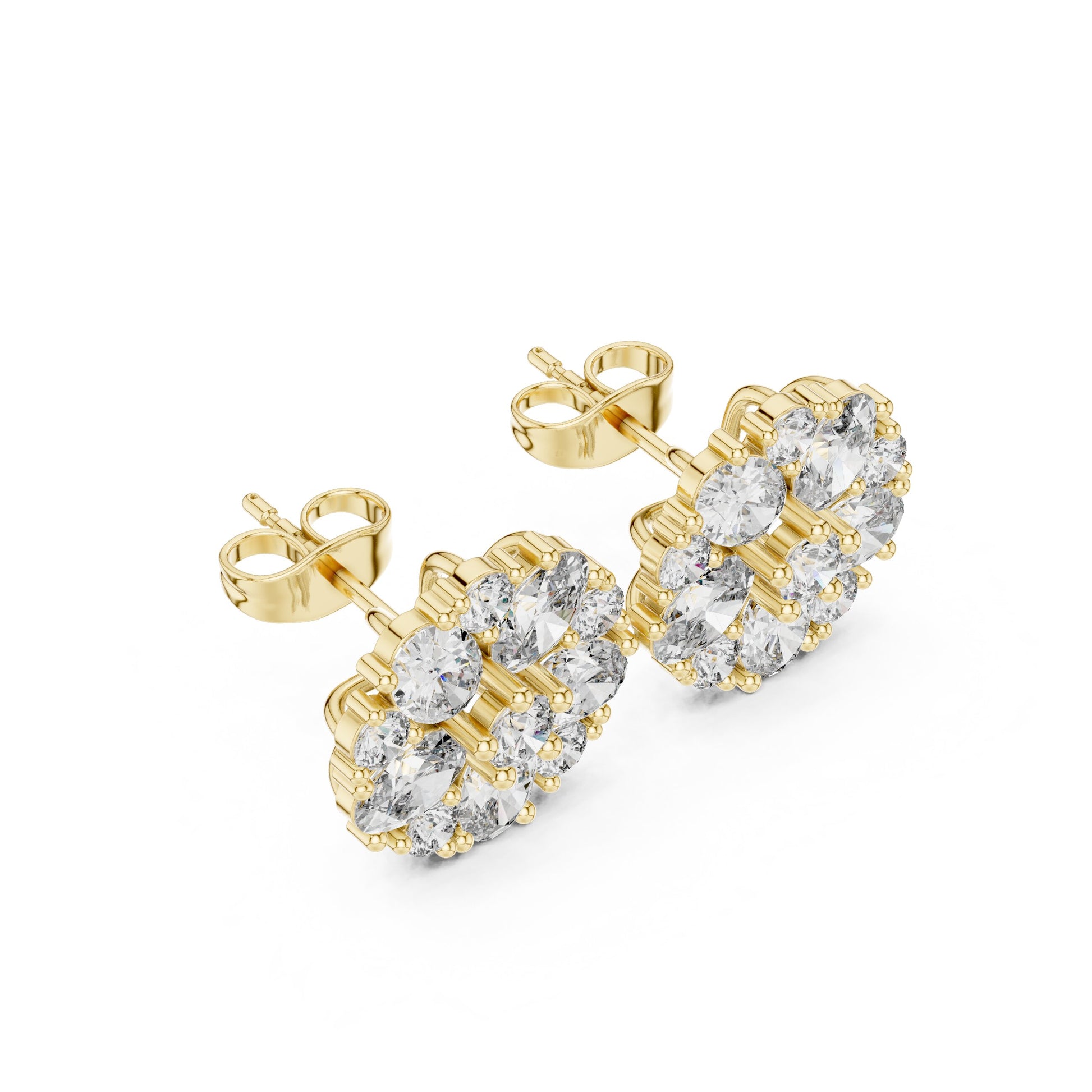 Round Cluster Lab Grown Diamond Earrings