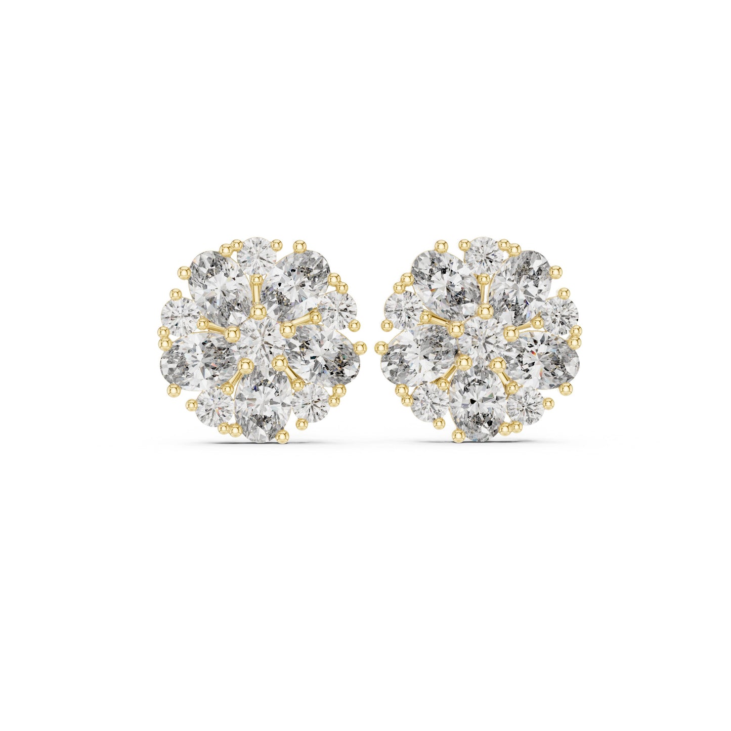 Round Cluster Lab Grown Diamond Earrings