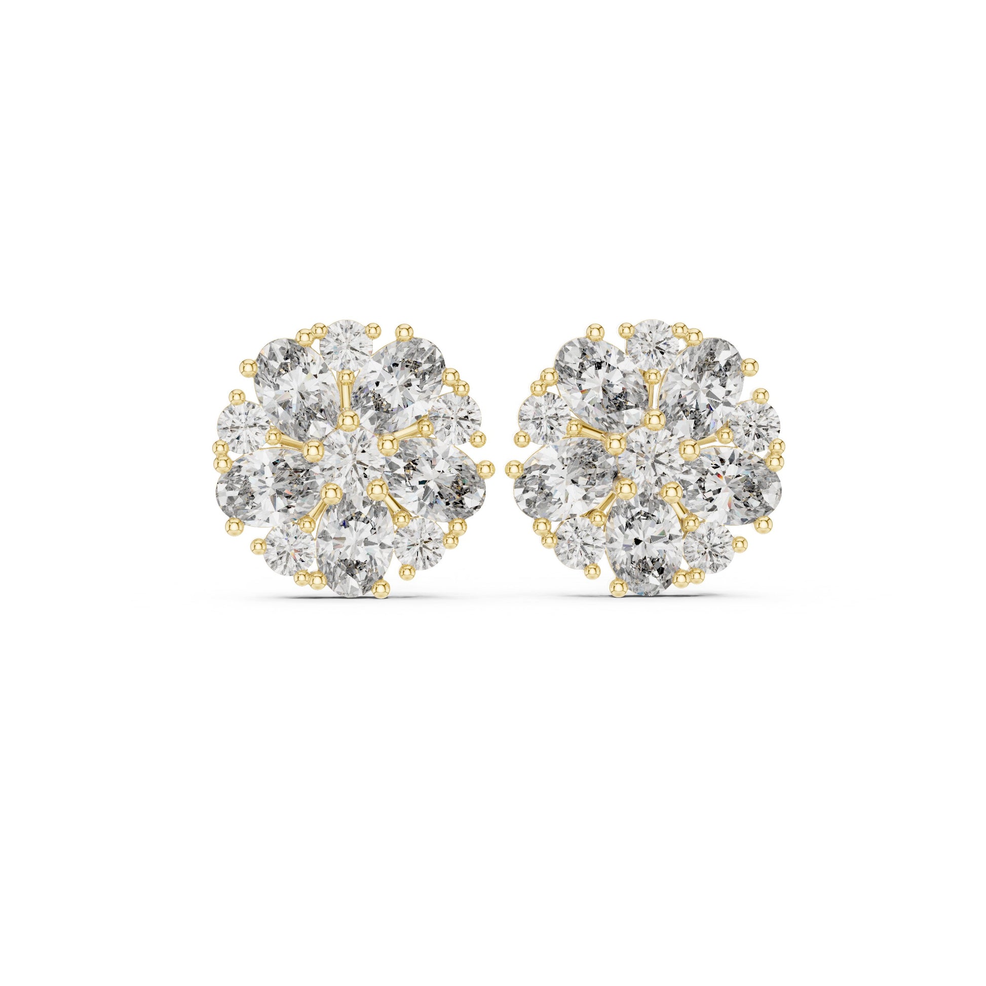 Round Cluster Lab Grown Diamond Earrings