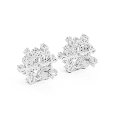 Mixed Shape Lab Grown Diamond Cluster Earrings