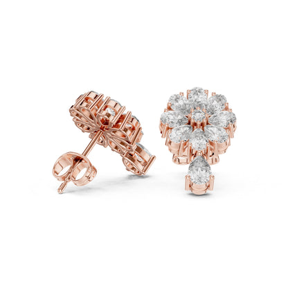 Mixed Shape Lab Grown Diamond Cluster Earrings