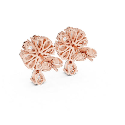 Mixed Shape Lab Grown Diamond Cluster Earrings