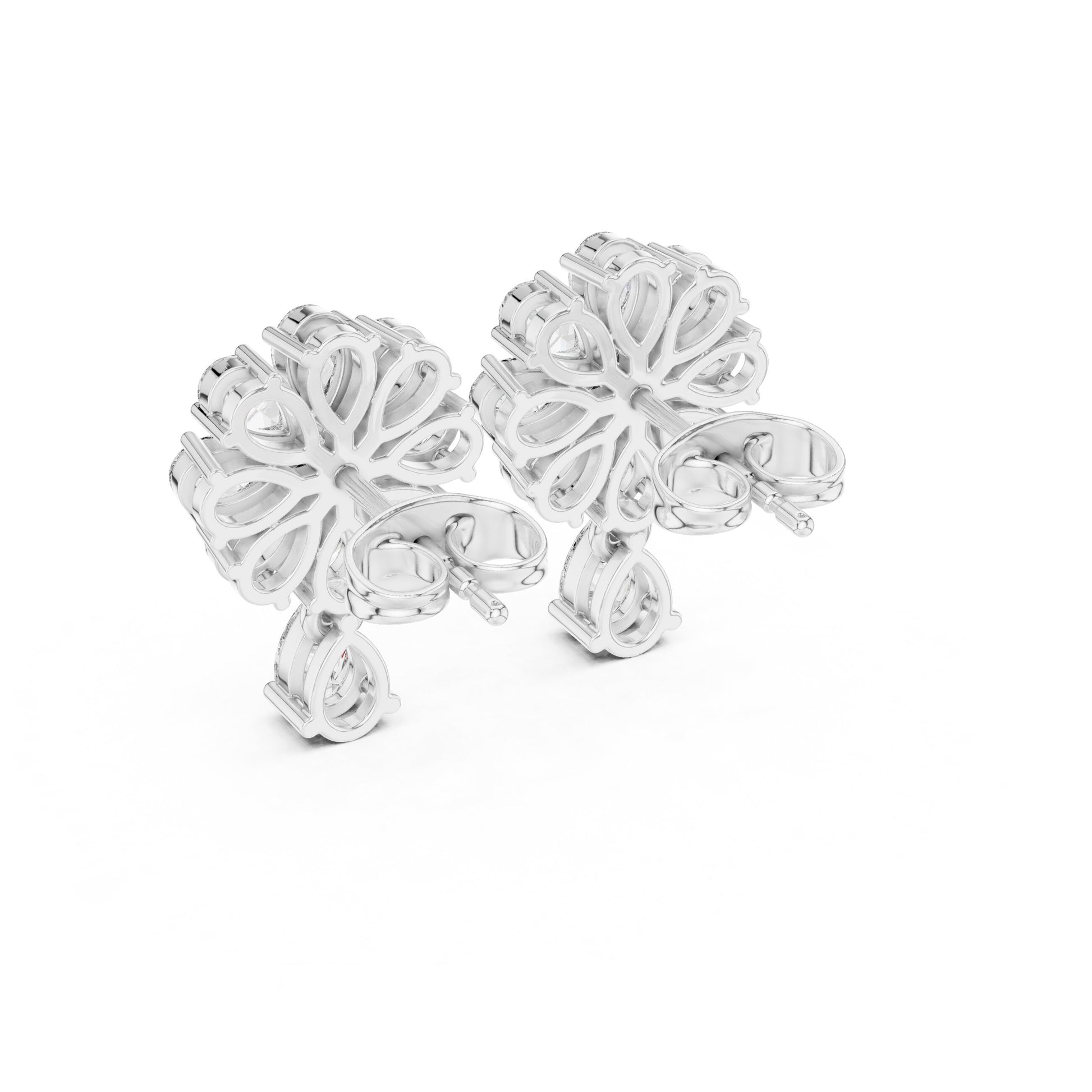 Mixed Shape Lab Grown Diamond Cluster Earrings