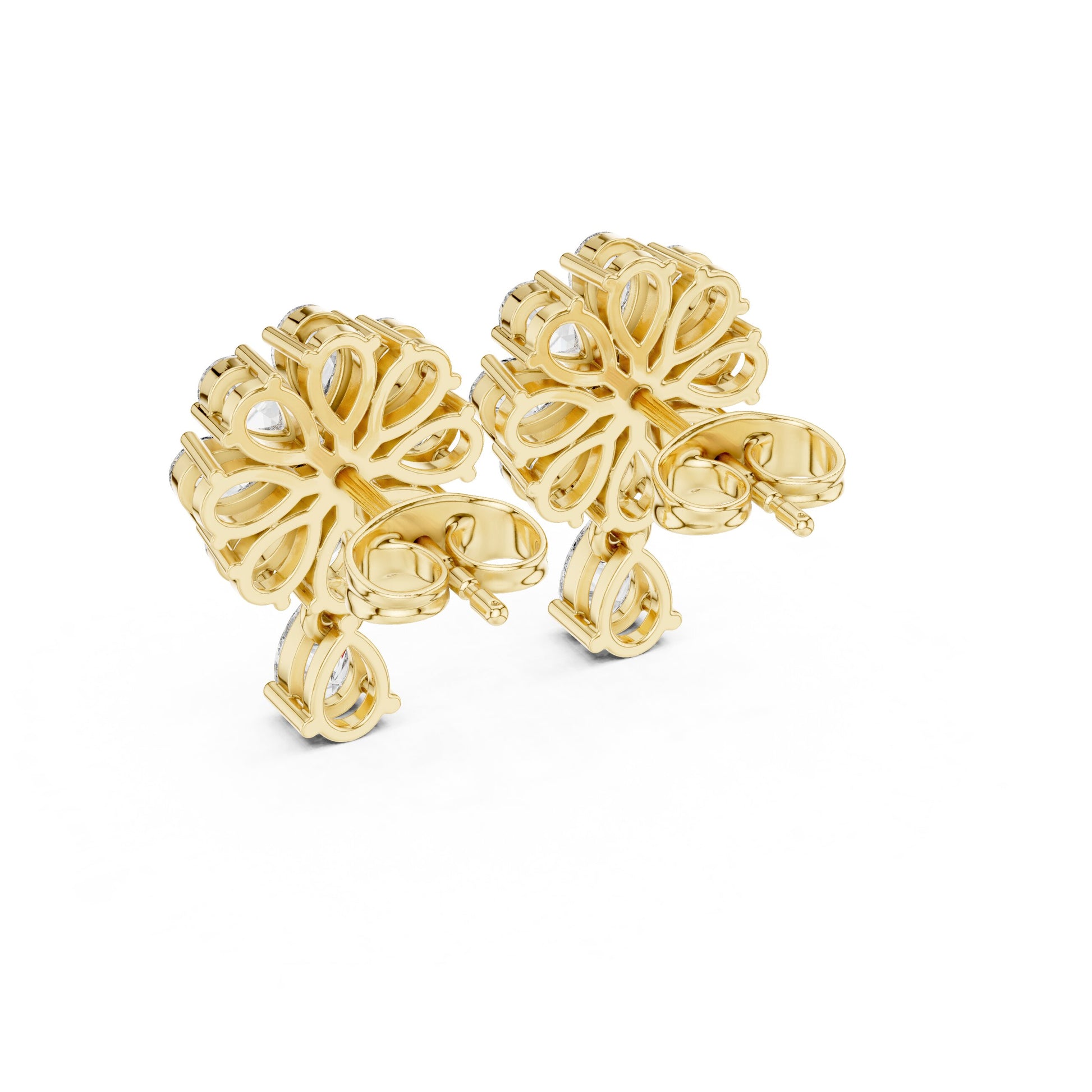 Mixed Shape Lab Grown Diamond Cluster Earrings