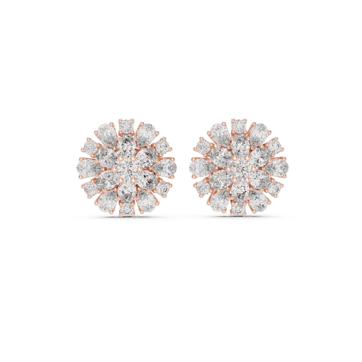 Round Cluster Lab Grown Diamond Earrings