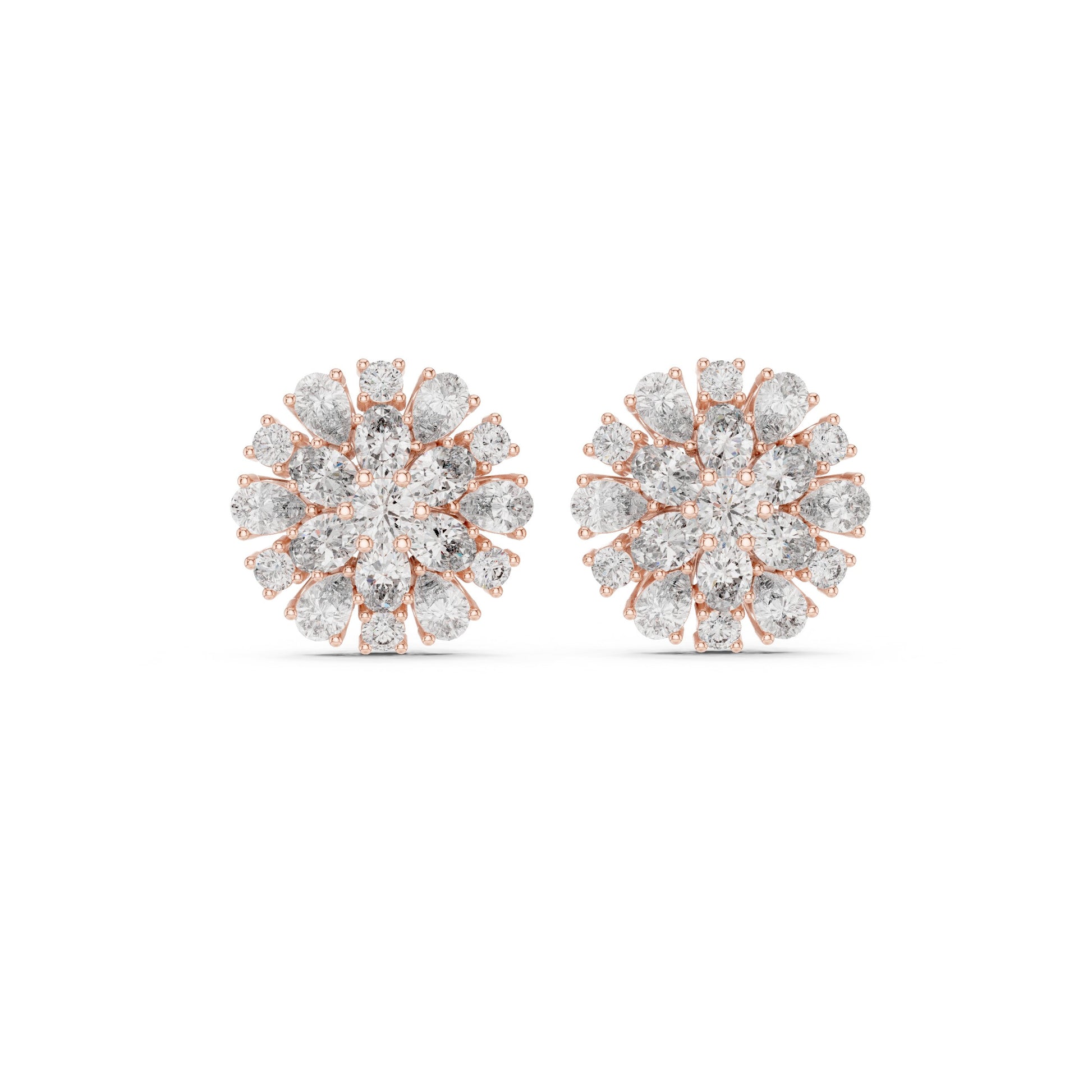 Round Cluster Lab Grown Diamond Earrings