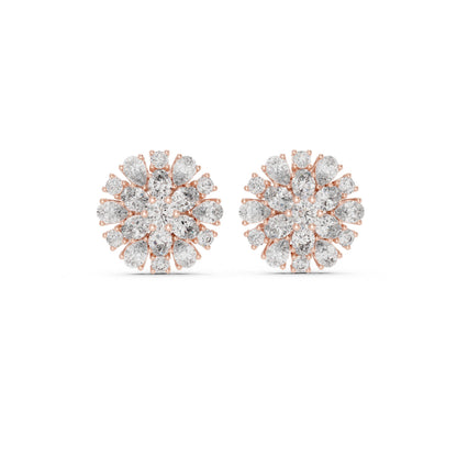 Round Cluster Lab Grown Diamond Earrings