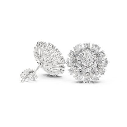 Round Cluster Lab Grown Diamond Earrings
