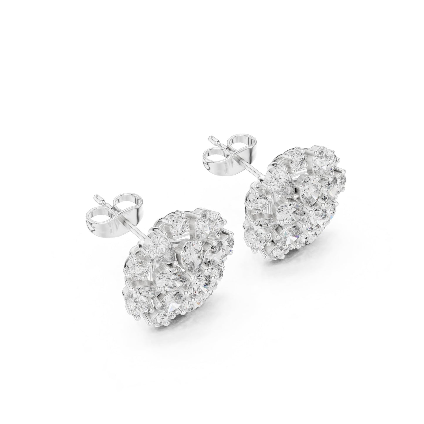 Round Cluster Lab Grown Diamond Earrings