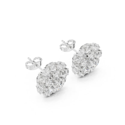 Round Cluster Lab Grown Diamond Earrings