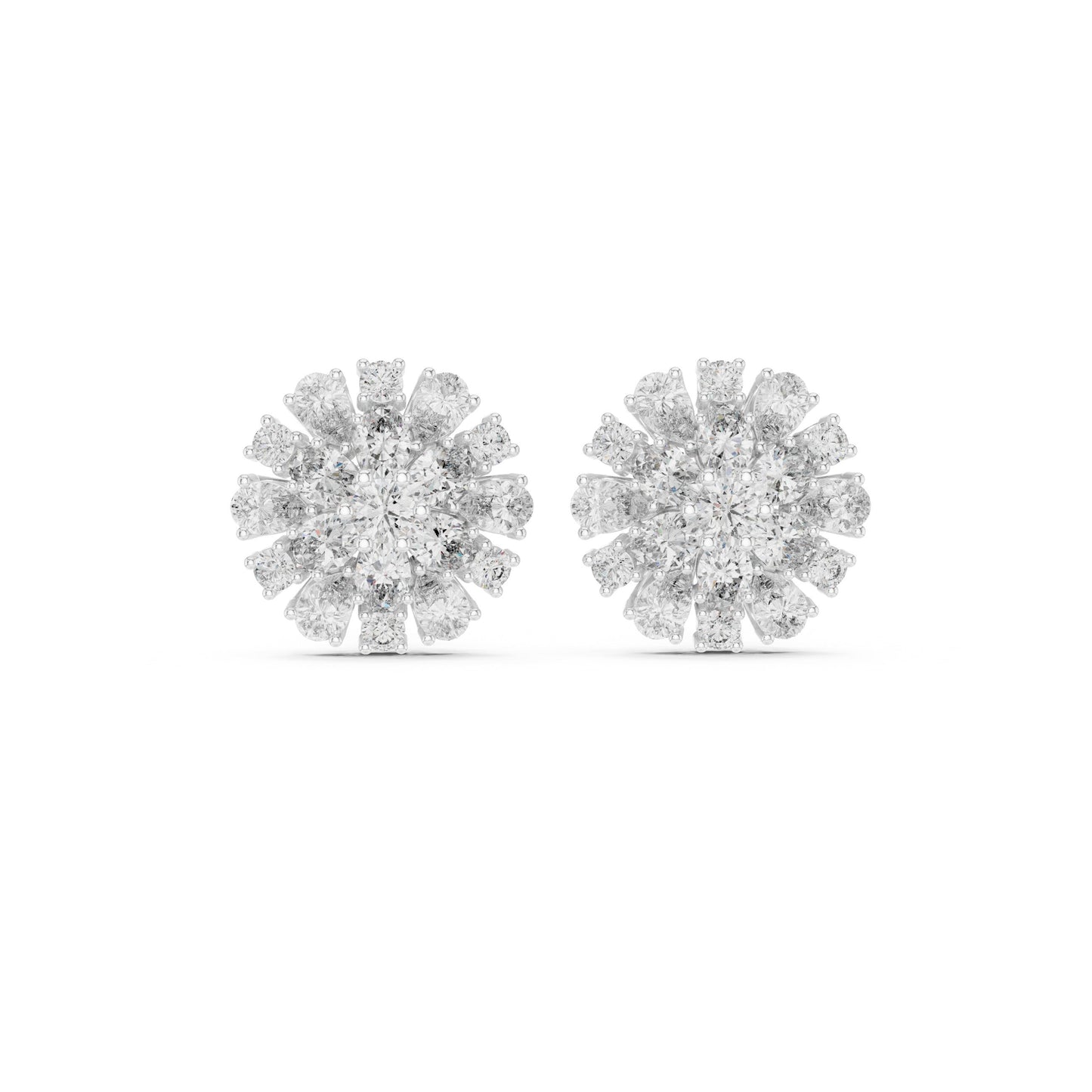 Round Cluster Lab Grown Diamond Earrings