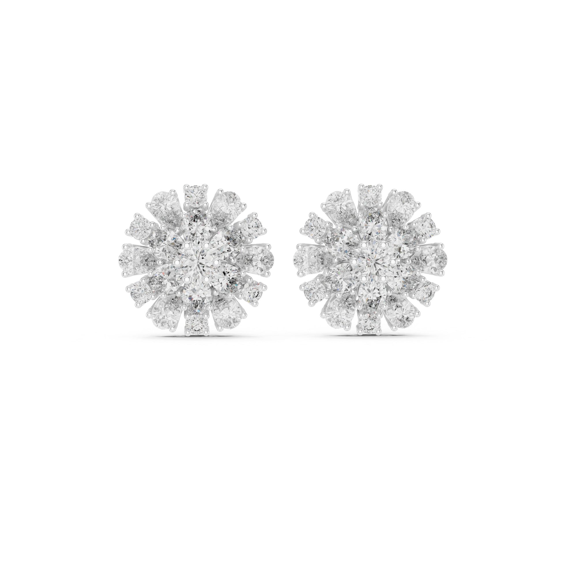 Round Cluster Lab Grown Diamond Earrings