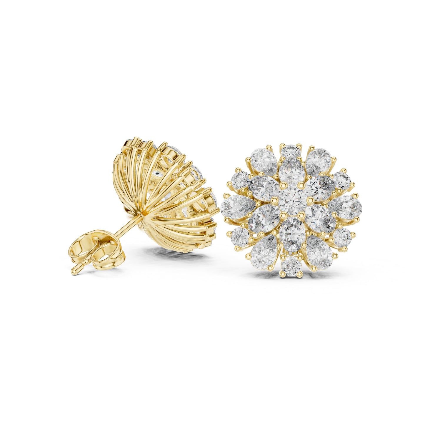 Round Cluster Lab Grown Diamond Earrings