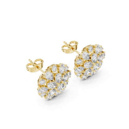 Round Cluster Lab Grown Diamond Earrings