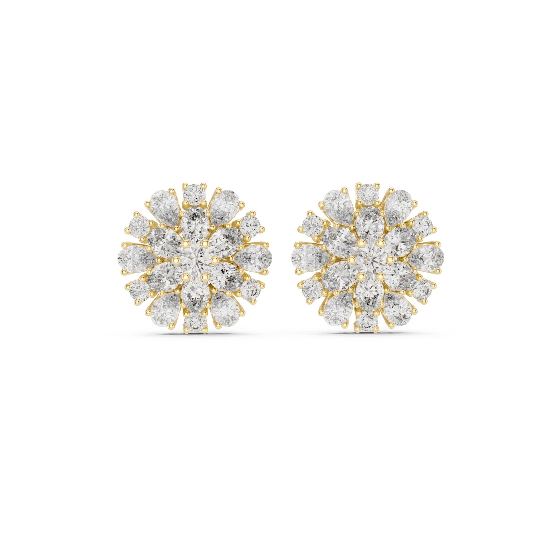 Round Cluster Lab Grown Diamond Earrings