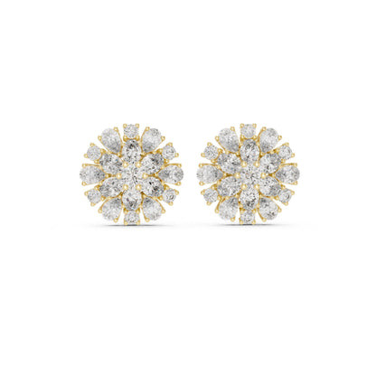 Round Cluster Lab Grown Diamond Earrings