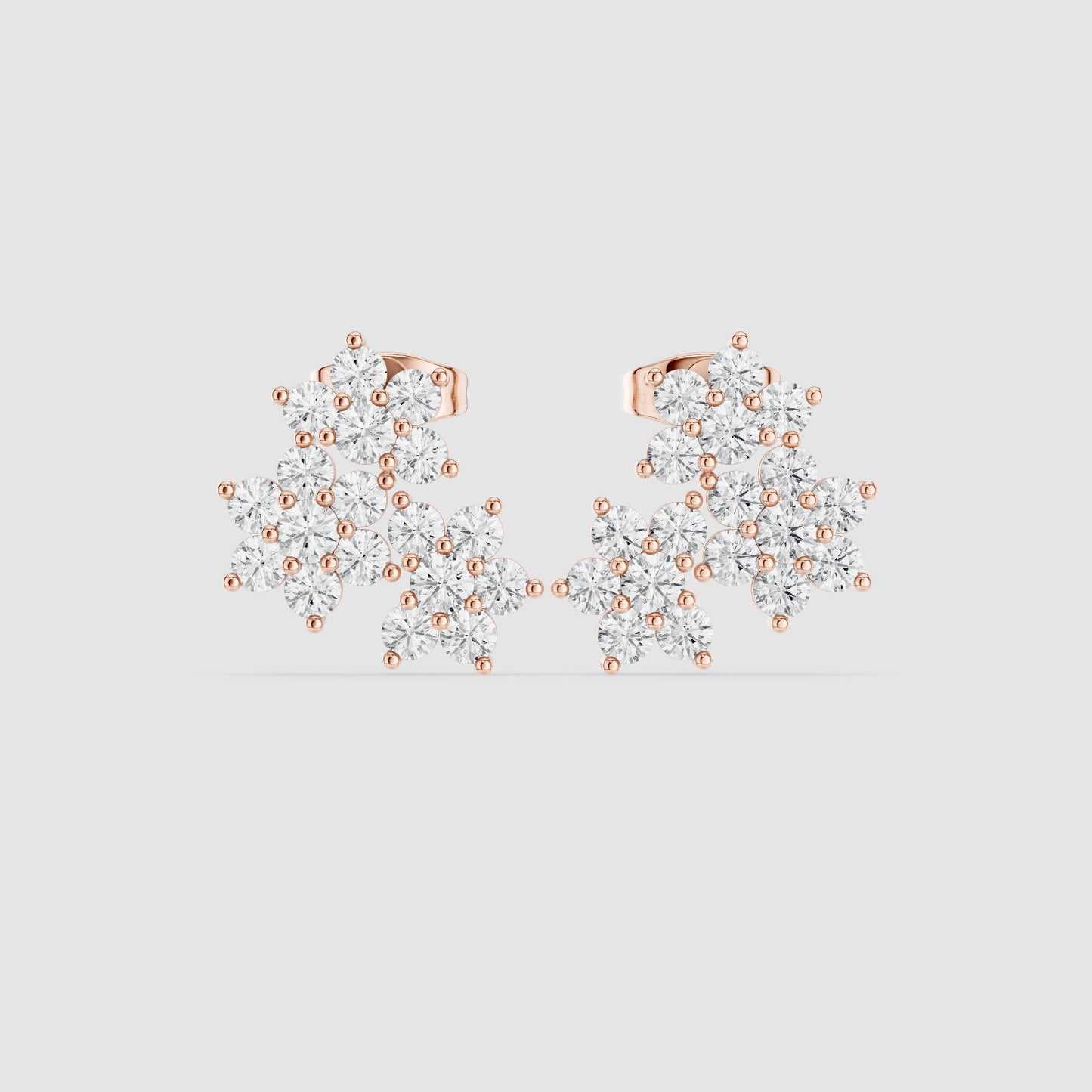 Round Cluster Lab Grown Diamond Earrings