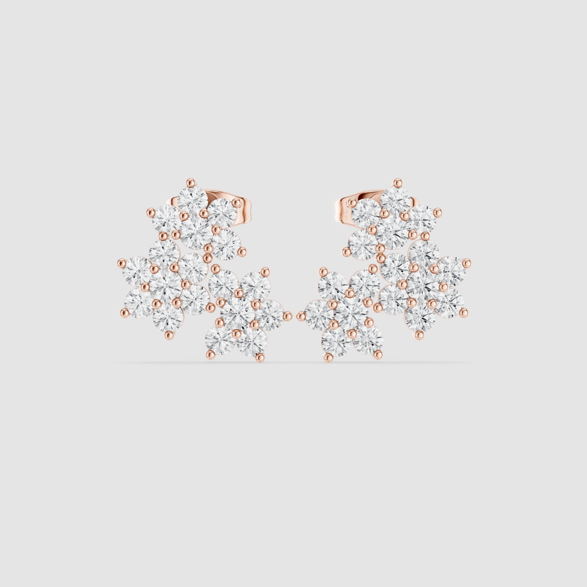 Round Cluster Lab Grown Diamond Earrings