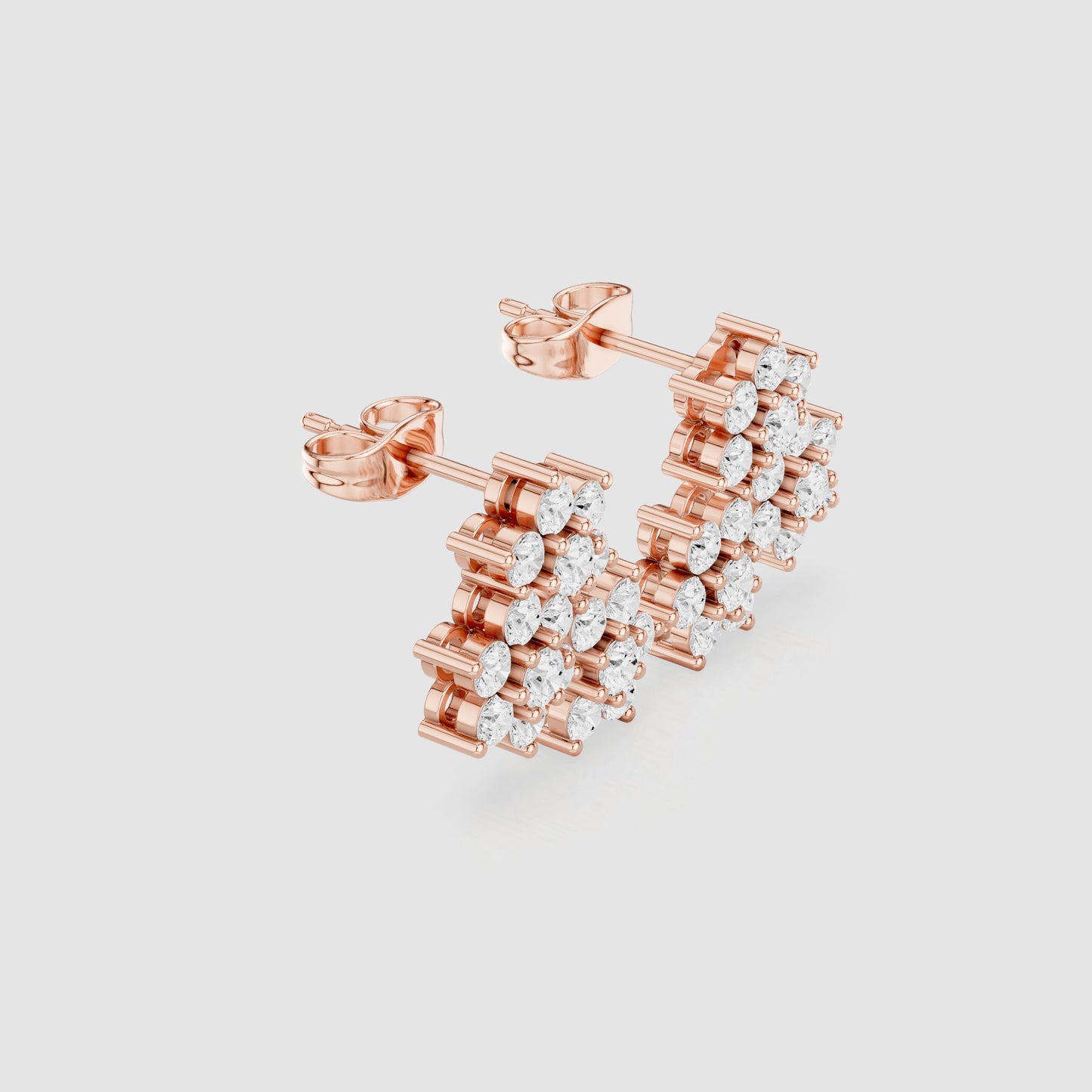Round Cluster Lab Grown Diamond Earrings