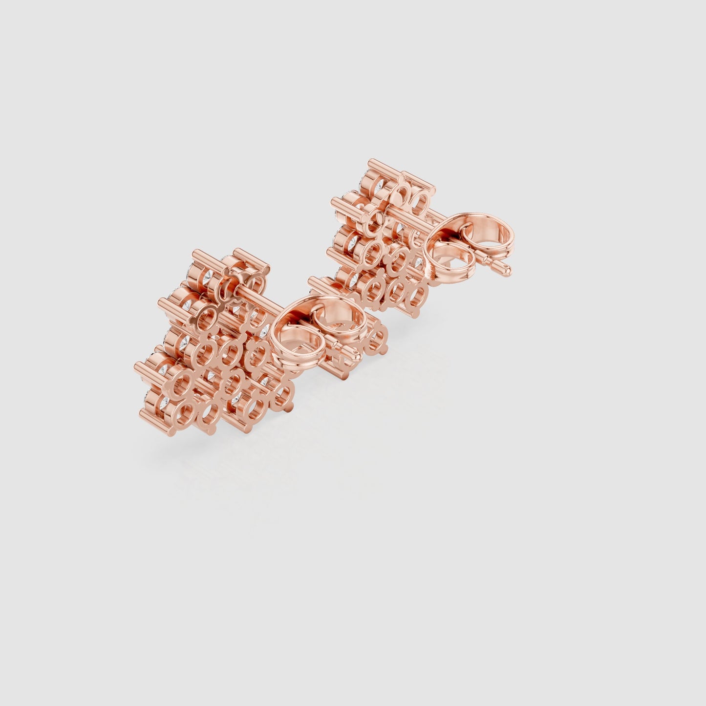 Round Cluster Lab Grown Diamond Earrings