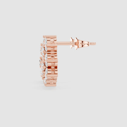 Round Cluster Lab Grown Diamond Earrings