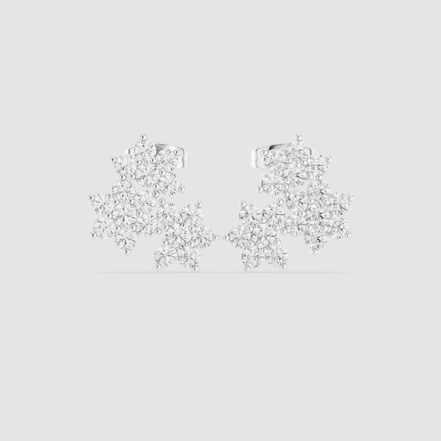 Round Cluster Lab Grown Diamond Earrings