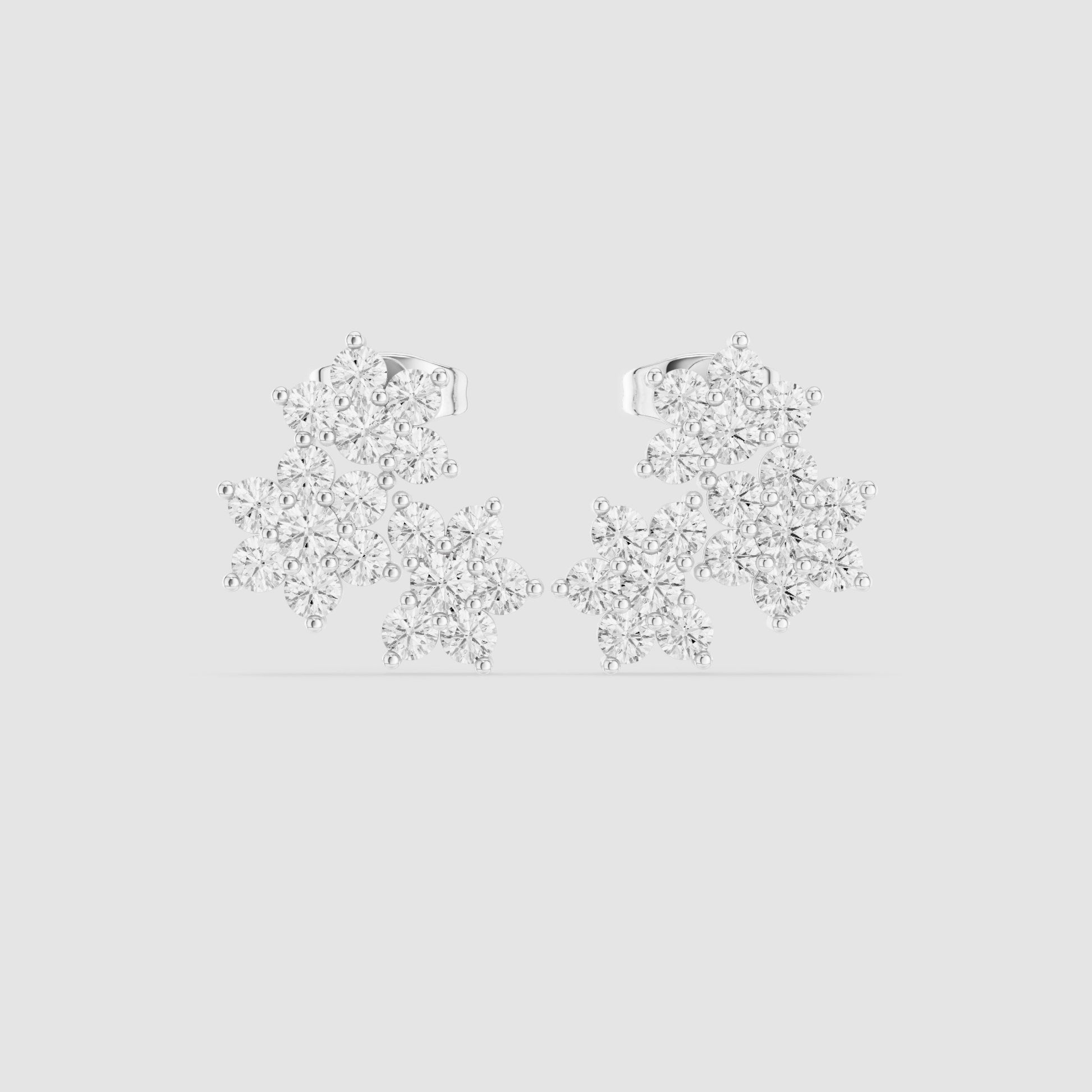 Round Cluster Lab Grown Diamond Earrings