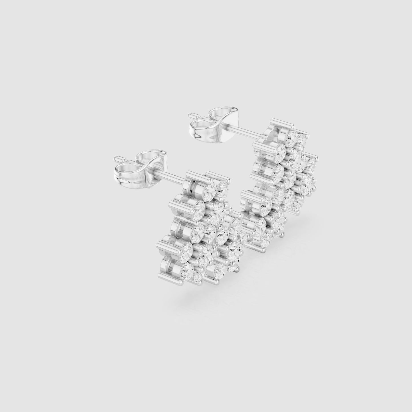 Round Cluster Lab Grown Diamond Earrings