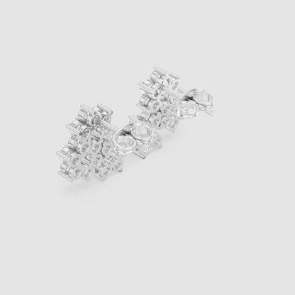 Round Cluster Lab Grown Diamond Earrings