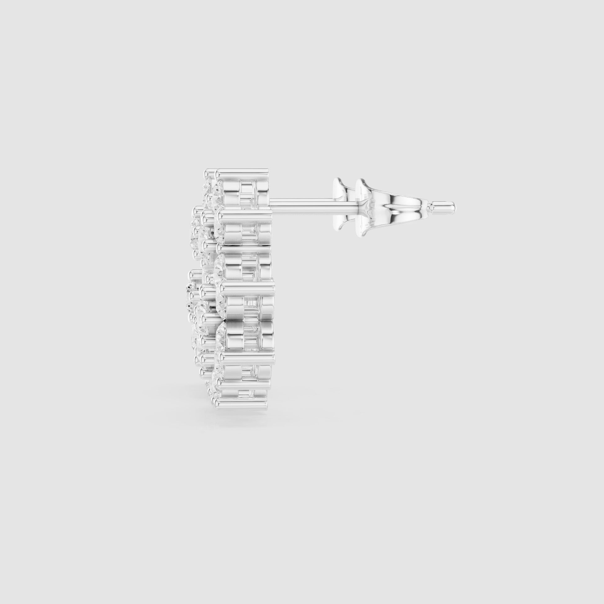 Round Cluster Lab Grown Diamond Earrings