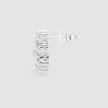 Round Cluster Lab Grown Diamond Earrings