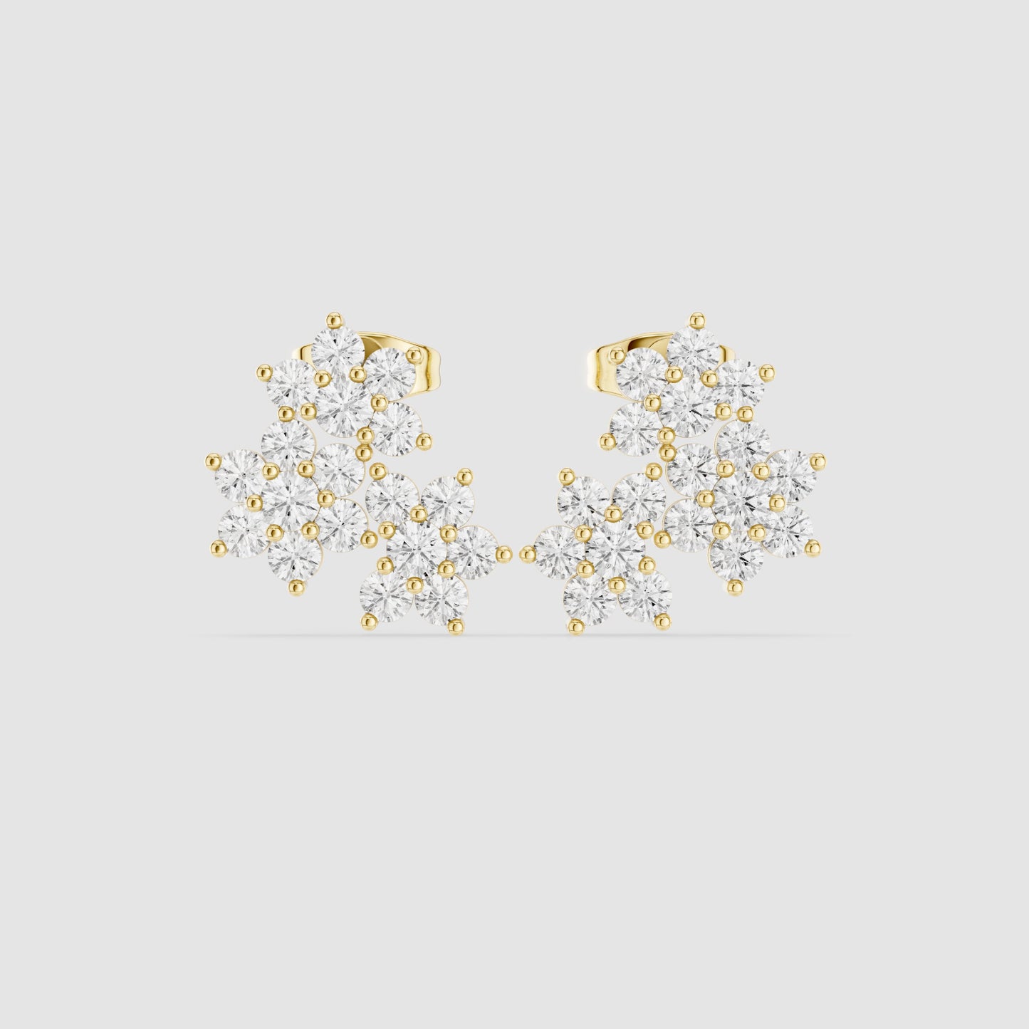 Round Cluster Lab Grown Diamond Earrings