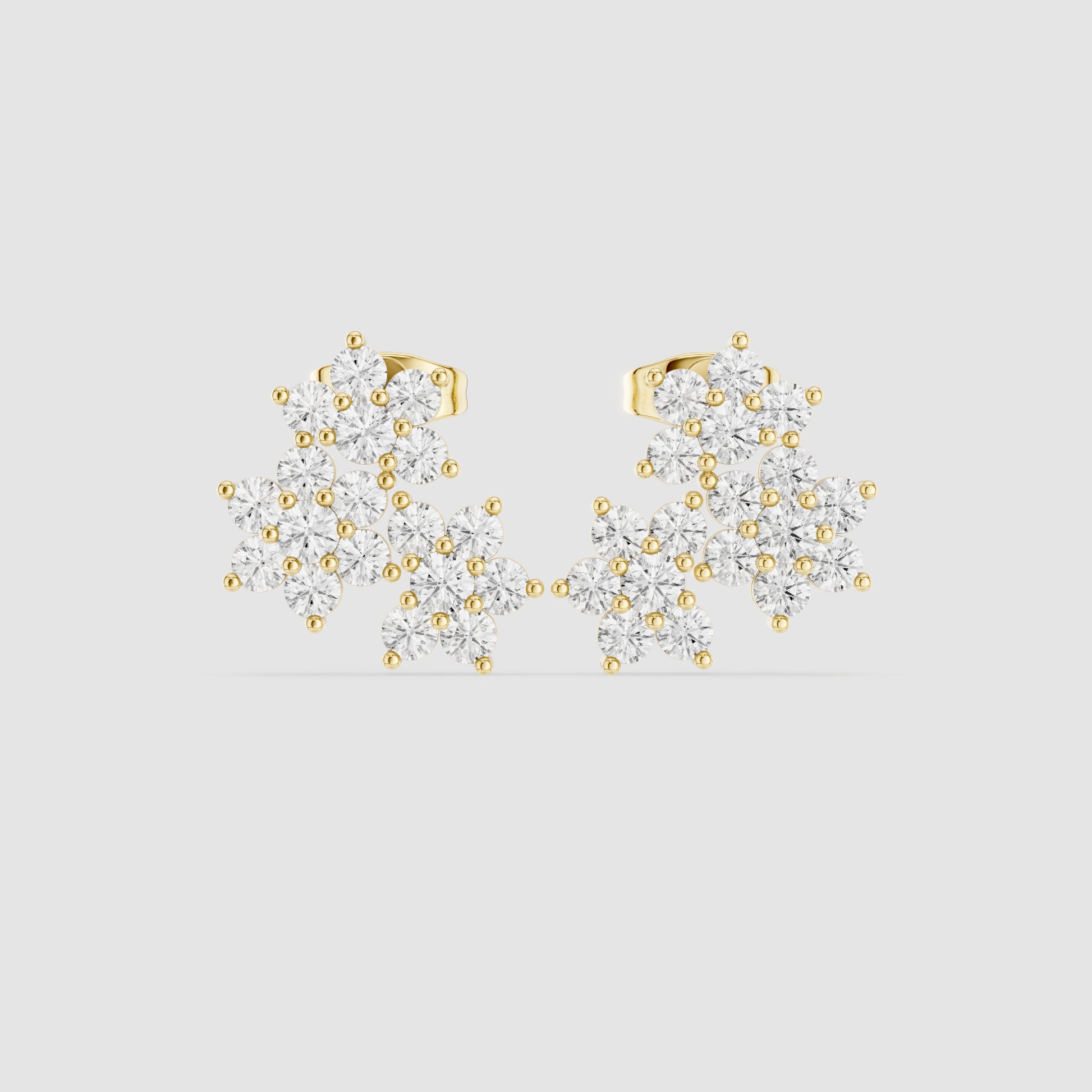 Round Cluster Lab Grown Diamond Earrings