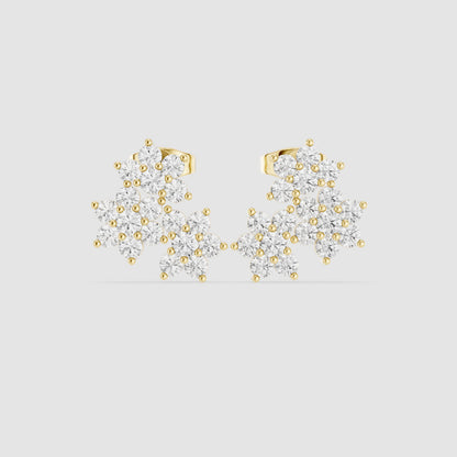 Round Cluster Lab Grown Diamond Earrings