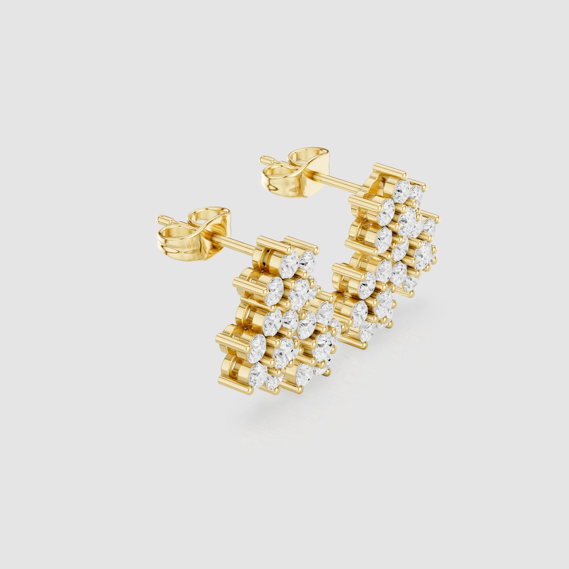 Round Cluster Lab Grown Diamond Earrings