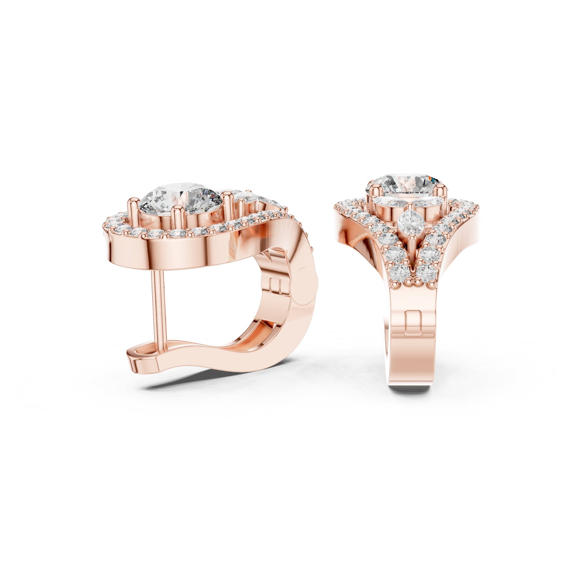 Round Jacket Lab Grown Diamond Earrings