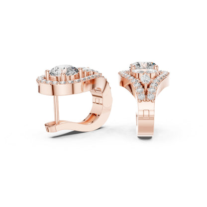 Round Jacket Lab Grown Diamond Earrings
