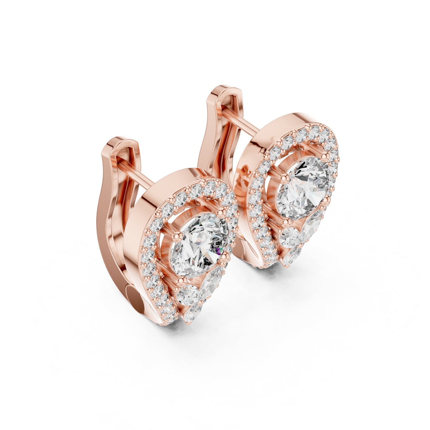 Round Jacket Lab Grown Diamond Earrings