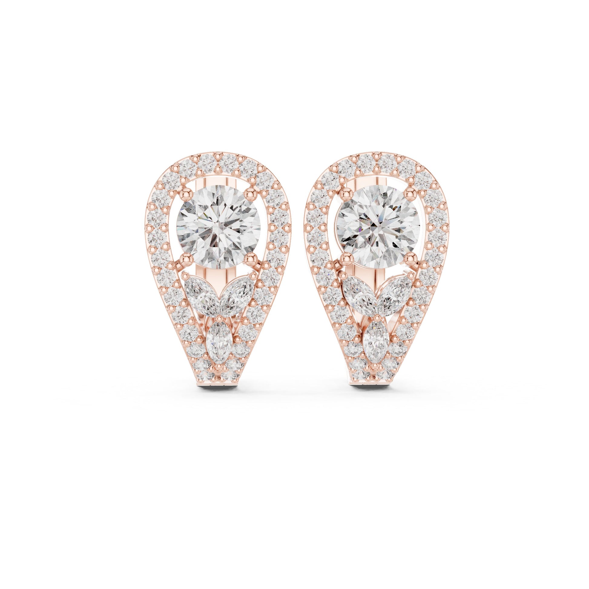 Round Jacket Lab Grown Diamond Earrings
