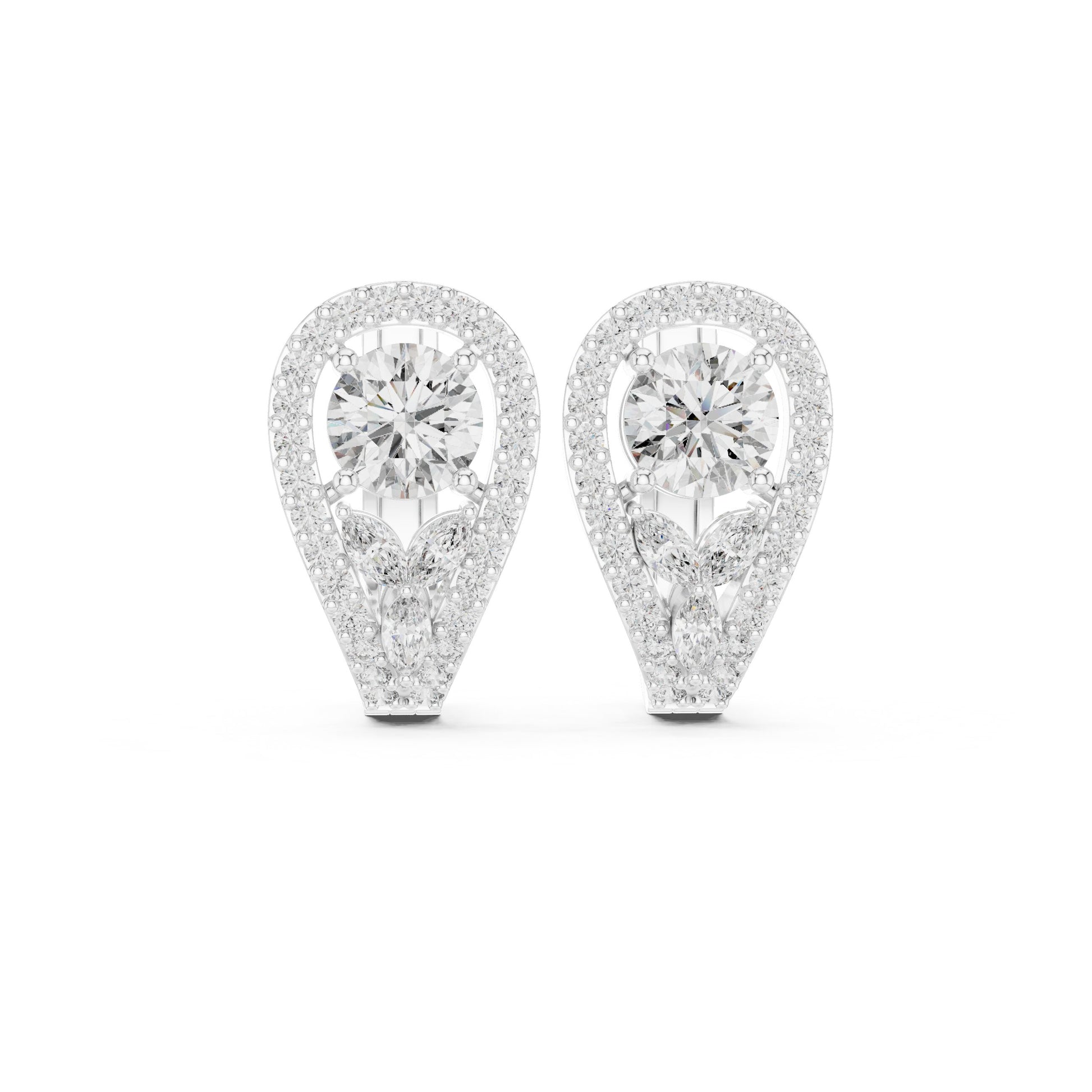 Round Jacket Lab Grown Diamond Earrings