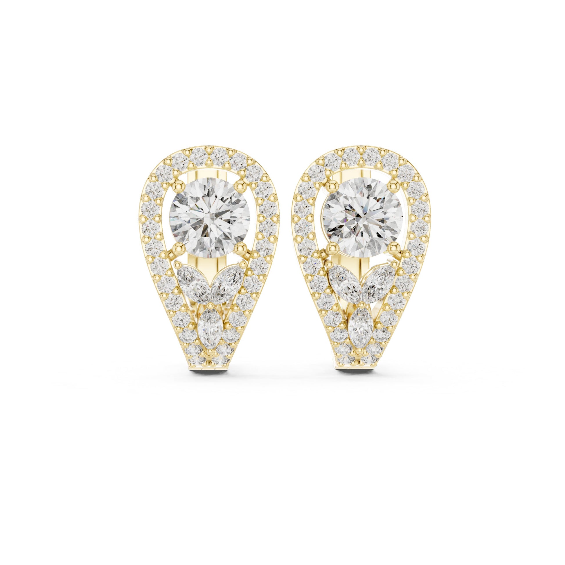 Round Jacket Lab Grown Diamond Earrings