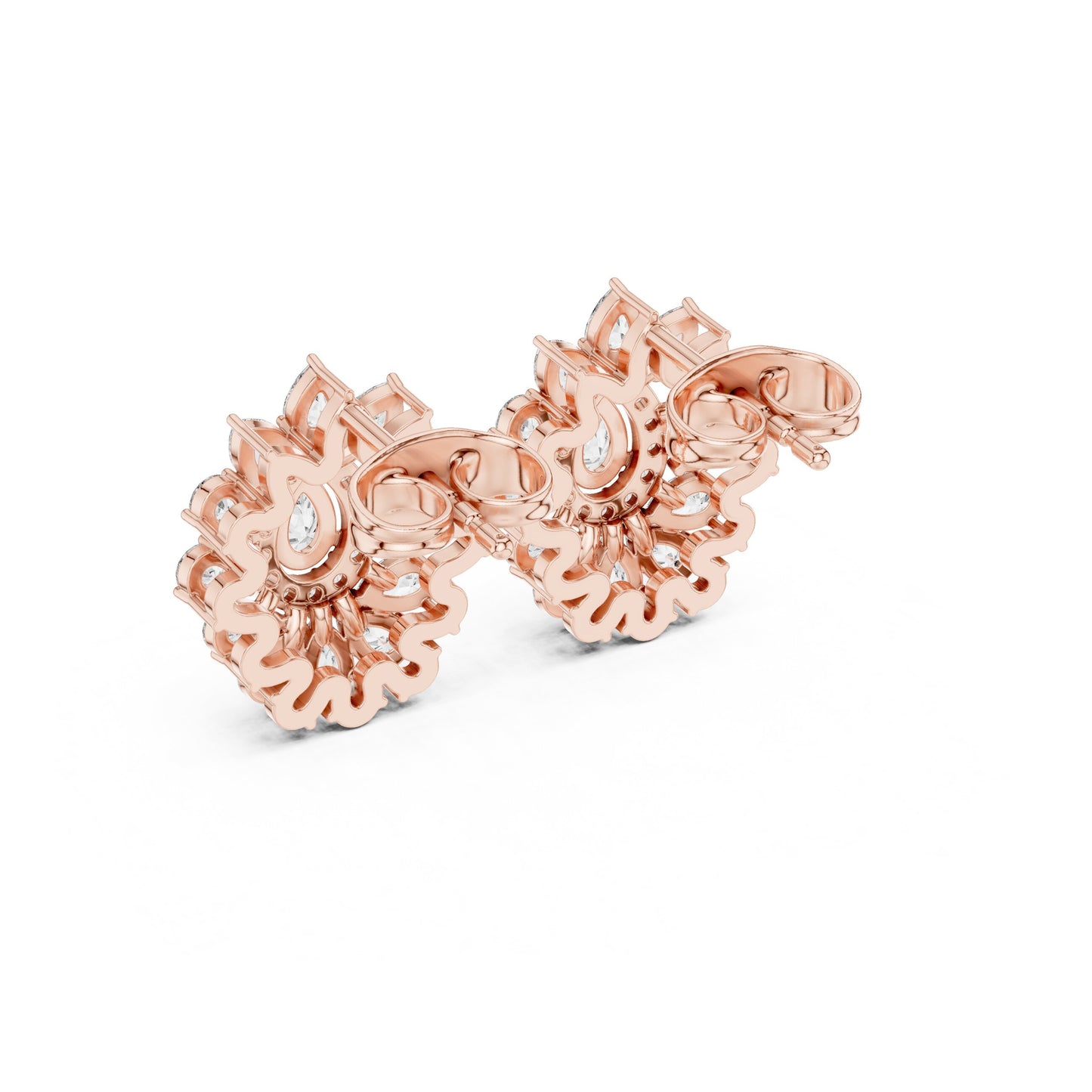 Mixed Shape Lab Grown Diamond Cluster Earrings