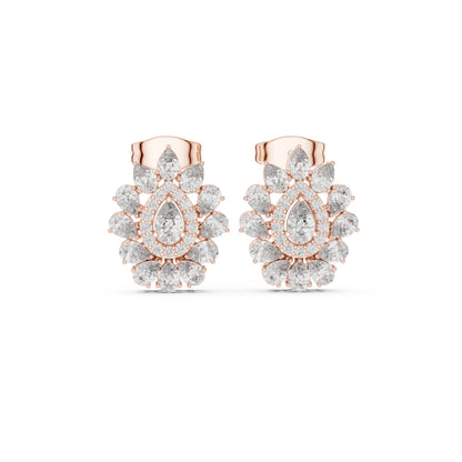 Mixed Shape Lab Grown Diamond Cluster Earrings