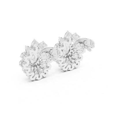 Mixed Shape Lab Grown Diamond Cluster Earrings