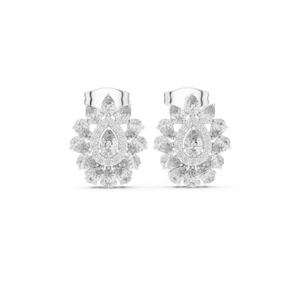 Mixed Shape Lab Grown Diamond Cluster Earrings