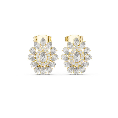 Mixed Shape Lab Grown Diamond Cluster Earrings
