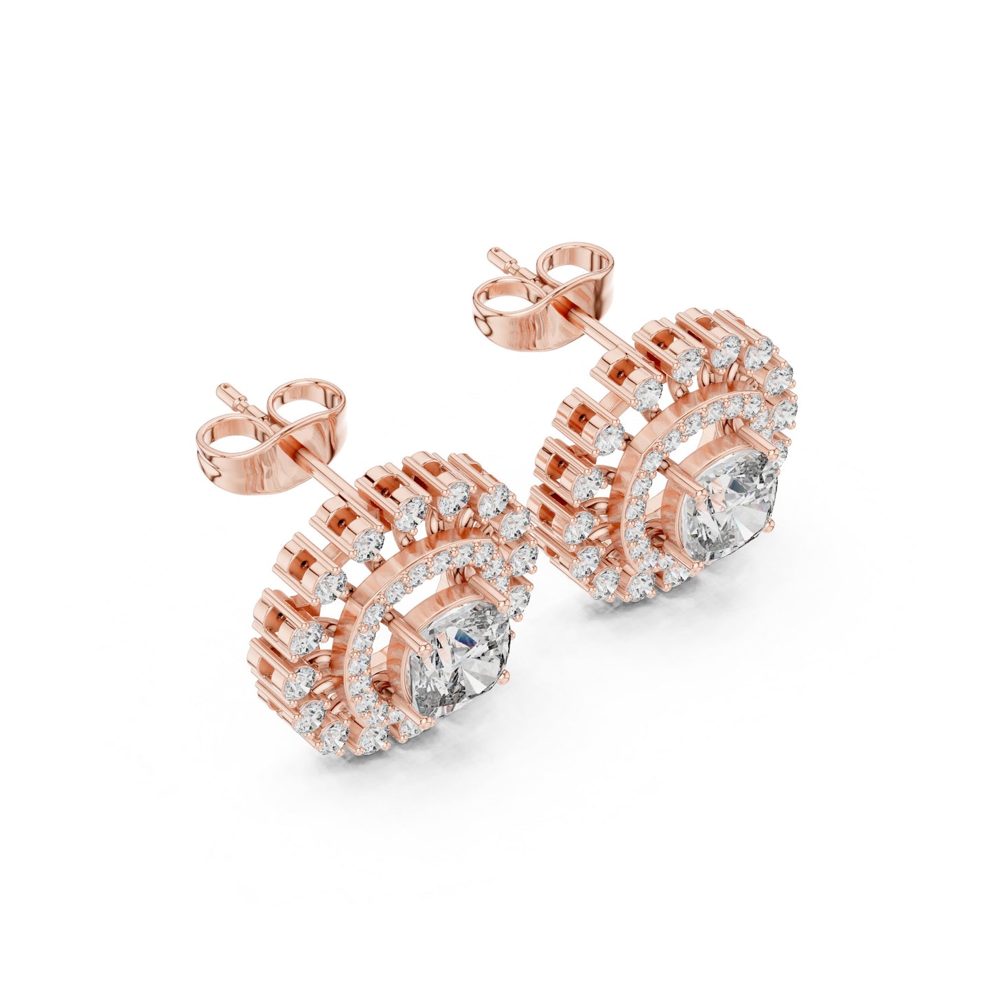 Round Stud Lab Grown Diamond Earrings