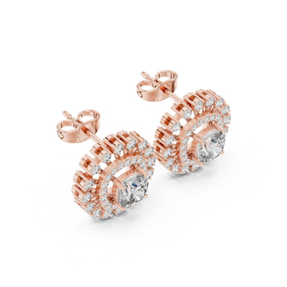 Round Stud Lab Grown Diamond Earrings