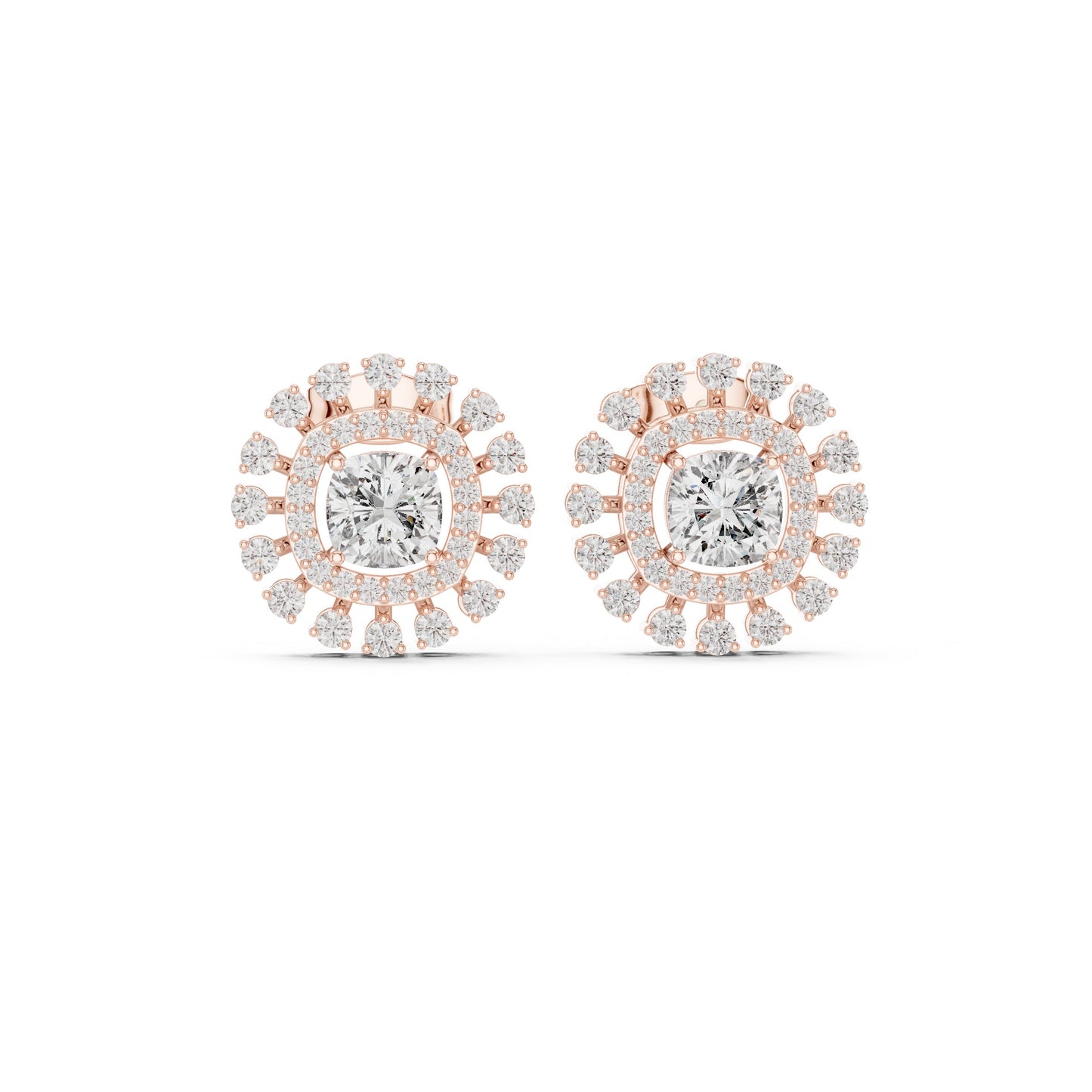 Round Stud Lab Grown Diamond Earrings