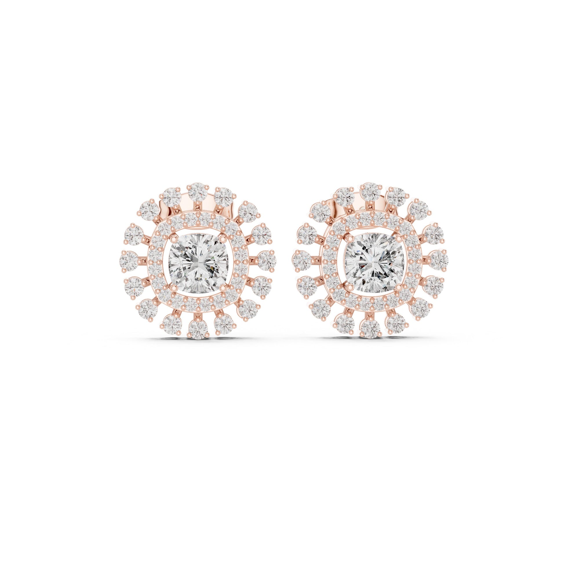 Round Stud Lab Grown Diamond Earrings